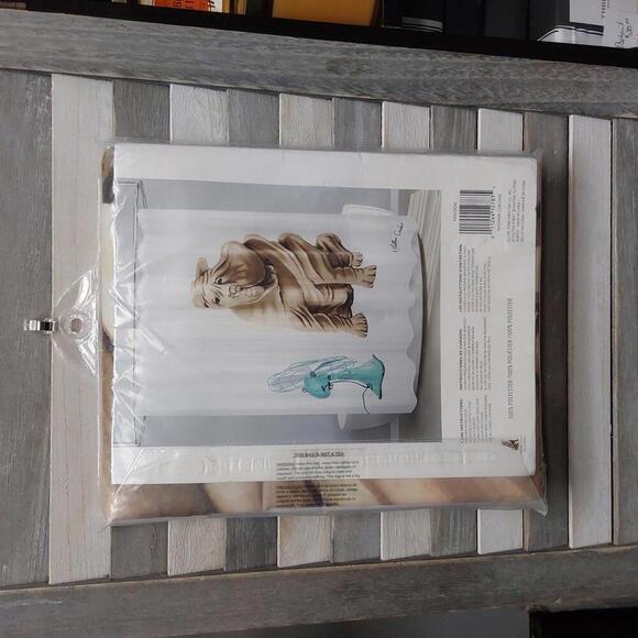 Allure Fan Dog Shower Curtain - Stylish and Unique Bathroom Decor - Picture 3 of 6